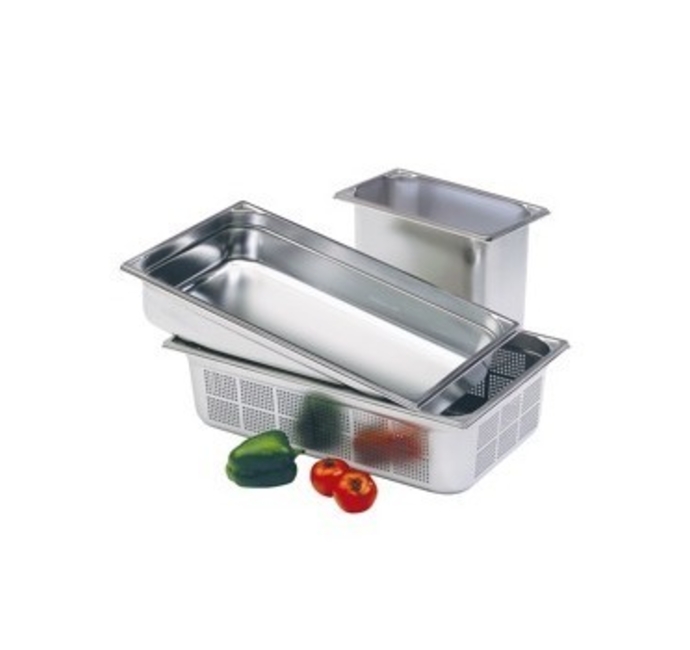 Bac Gastro Inox GN2 1 profondeur 100 Perforé