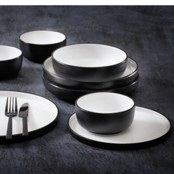 Assiette\u0020plate\u0020HOWARD\u0020\u00D8250mm\u0020Porcelaine\u0020Blanc\u0020Noir