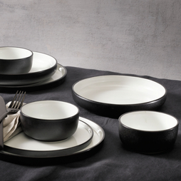 Assiette\u0020plate\u0020HOWARD\u0020\u00D8250mm\u0020Porcelaine\u0020Blanc\u0020Noir