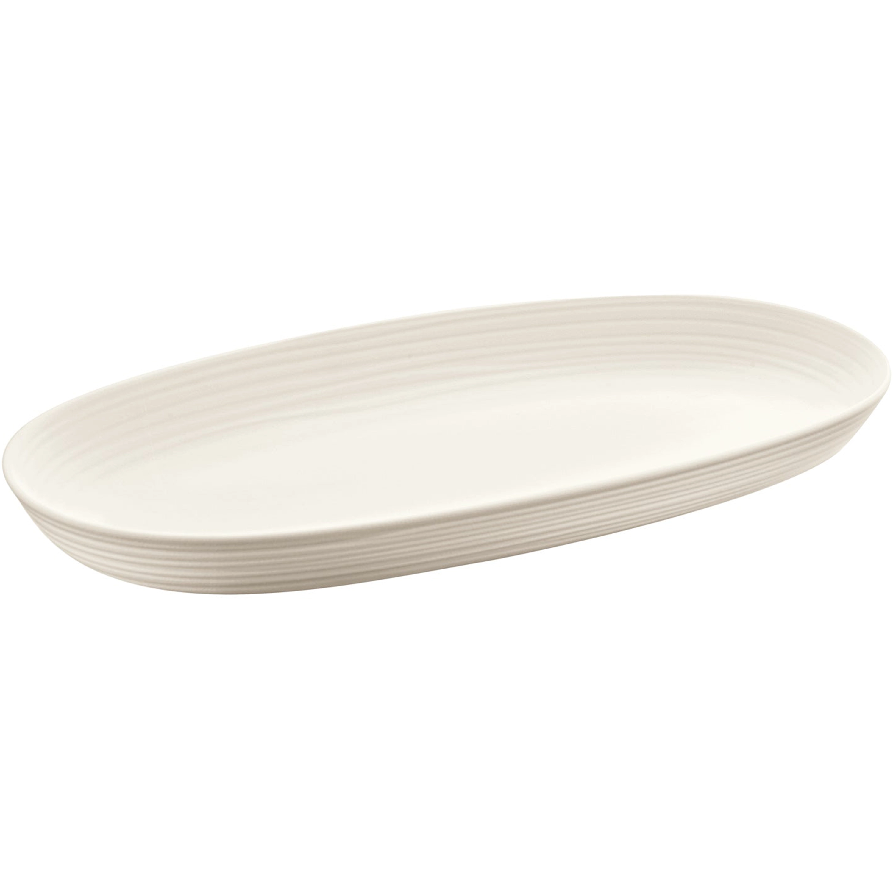 Plat de service ovale creux TIERRA CIRCLE Plastique recyclé 410x230xh42mm 3,1L Blanc - Henri Julien