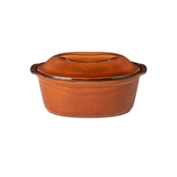 Cocotte ovale avec couvercle POTERIE 250x157 Caramel - Henri Julien