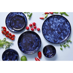 Assiette plate BAMA Ø210mm Porcelaine Bleu Noir - Henri Julien