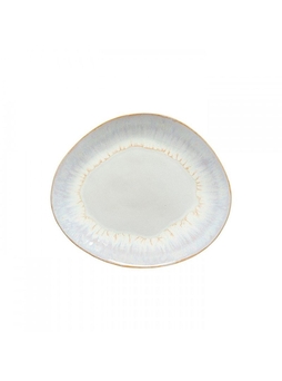 Assiette plate ovale BRISA Blanc nacré 270x255