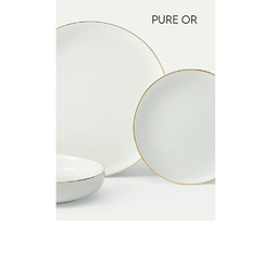 Assiette\u0020plate\u0020PURE\u0020FILET\u0020OR\u0020\u00D8270mm\u0020Porcelaine\u0020Blanc