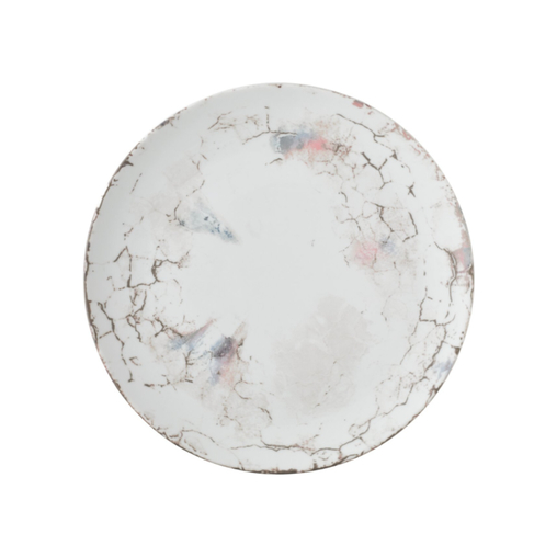 Assiette plate CARRARE Ø260mm Porcelaine Blanc Marbre - Henri Julien