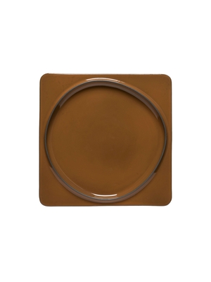 Assiette plate carrée AMBAR caramel 270x270