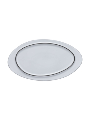 Assiette ovale plate AMBAR blanc 370x210