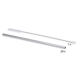 20 Pailles inox droite L. 21,4 cm - Henri Julien