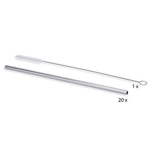 20 Pailles inox droite L. 21,4 cm - Henri Julien