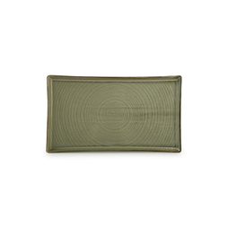 Assiette plate rectangulaire LINE 220x120mm Porcelaine Green - Henri Julien