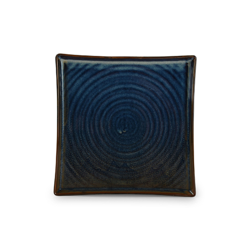 Assiette plate carrée LINE 205x205mm Porcelaine Blue - Henri Julien