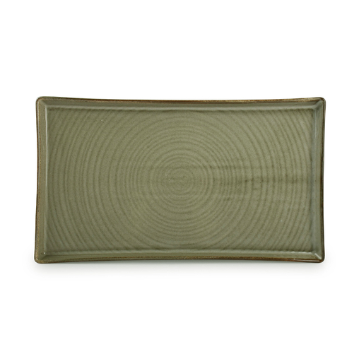 Plat de service rectangulaire LINE 300x170mm Green - Henri Julien