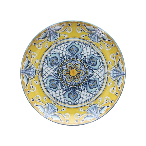 Assiette plate bord droit FACTORY Ø270xh28mm Porcelaine Jaune - Henri Julien