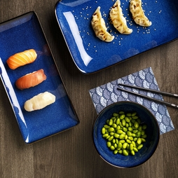 Assiette\u0020rectangulaire\u0020JAP\u0020275x185xh40mm\u0020Bleu