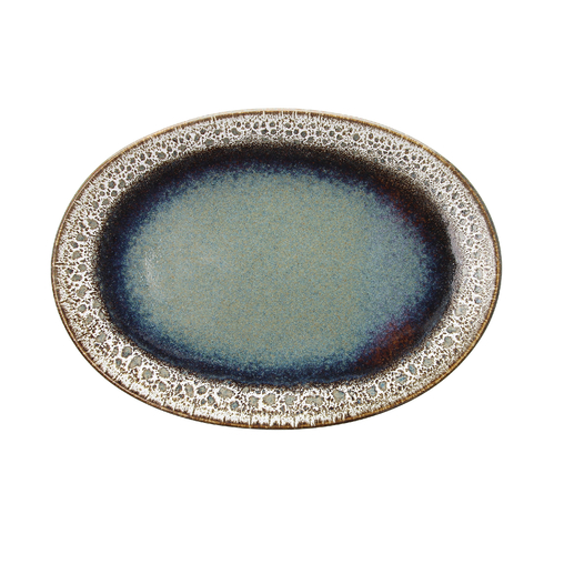 Assiette ovale BLOOM 300x215mm Porcelaine Bleu - Henri Julien