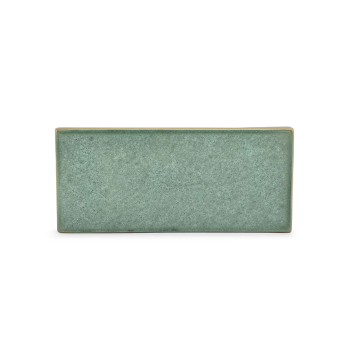 Plat de service TERRA GREEN 325x75xh25mm Porcelaine Vert - Henri Julien