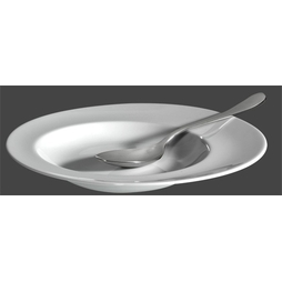 Assiette\u0020creuse\u0020ATTESA\u0020forme\u0020asym\u00E9trique\u0020\u00D8230mm\u0020Porcelaine\u0020Blanc