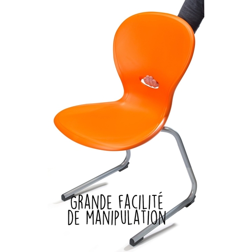 Chaise Fourmiz 4 pieds - Coloris Mandarine - Henri Julien