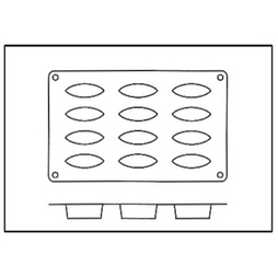 Moule 12 Barquettes Ovales silicone - Henri Julien