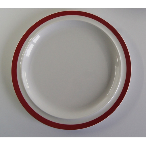 Assiette Plate '500' Mélamine Ø222mm Aile Rouge - Henri Julien