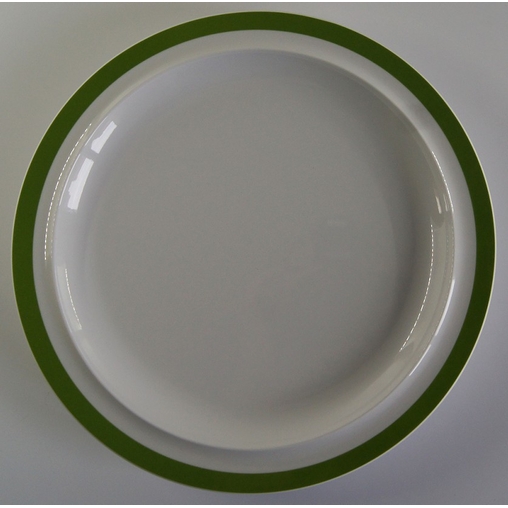 Assiette Plate '500' Mélamine ø222mm Aile Vert - Henri Julien