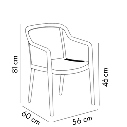 Fauteuil ANTIBES Polypropylène 56x60x81cm Tilleul - Henri Julien