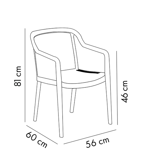 Fauteuil ANTIBES Polypropylène 56x60x81cm Vison - Henri Julien