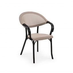 Fauteuil OAKLAND Wengé/Taupe - Henri Julien