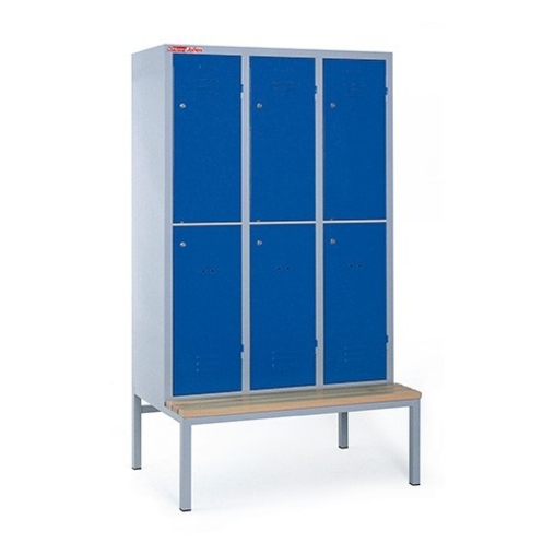 Vestiaire sur banc 6 cases C6 - Bleu - Henri Julien