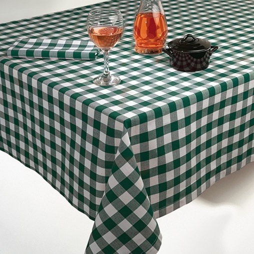 Nappe tissu Carrée Capri 130x130 Carreaux Vert - Henri Julien