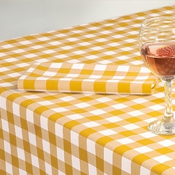 Serviette de table tissu Capri Carreaux Jaune - Henri Julien