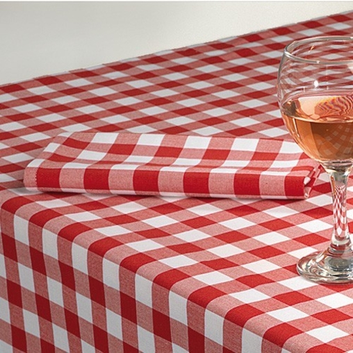 Serviette de table tissu Capri Carreaux Rouge - Henri Julien