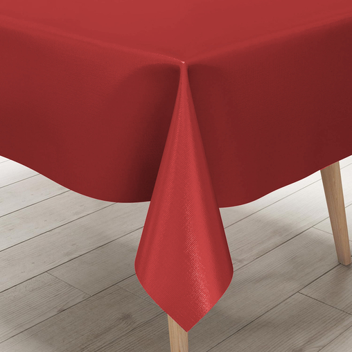 Nappe Toile Cirée Uni Rouge vif 220x120 - Henri Julien