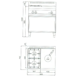 Fourneau 2 Feux Gaz + Plaque Coup de Feu sur Placard High Power Bertos - Henri Julien