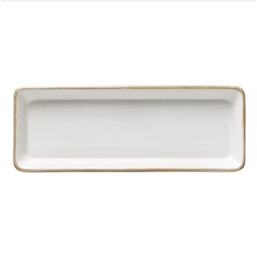 Plateau rectangle SARDEGNA 370x139x31mm Porcelaine Blanc - Henri Julien