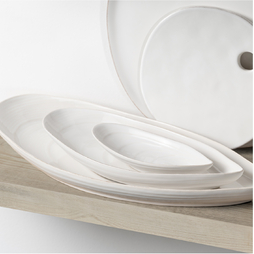 Assiette ovale APARTE 190x82mm Grès Blanc - Costa Nova - Henri Julien