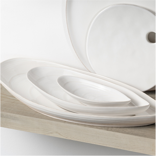 Assiette ovale APARTE 190x82mm Grès Blanc - Costa Nova - Henri Julien