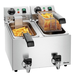 Friteuse éléctrique 'Snack Plus' 2X4L avec robinet de vidange Bartscher - Henri Julien