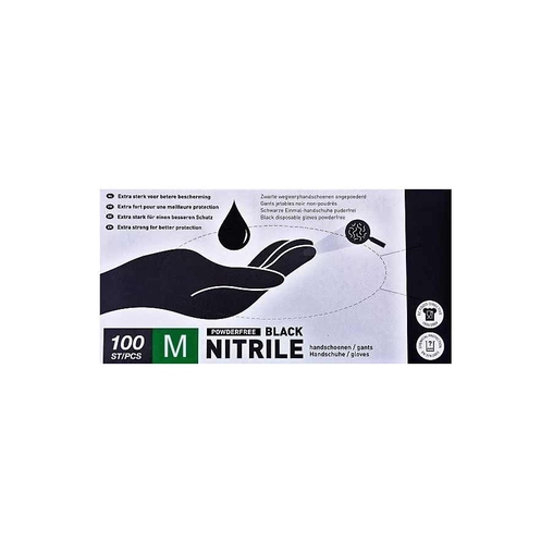 100 Gants Nitrile Noir Taille M - Henri Julien