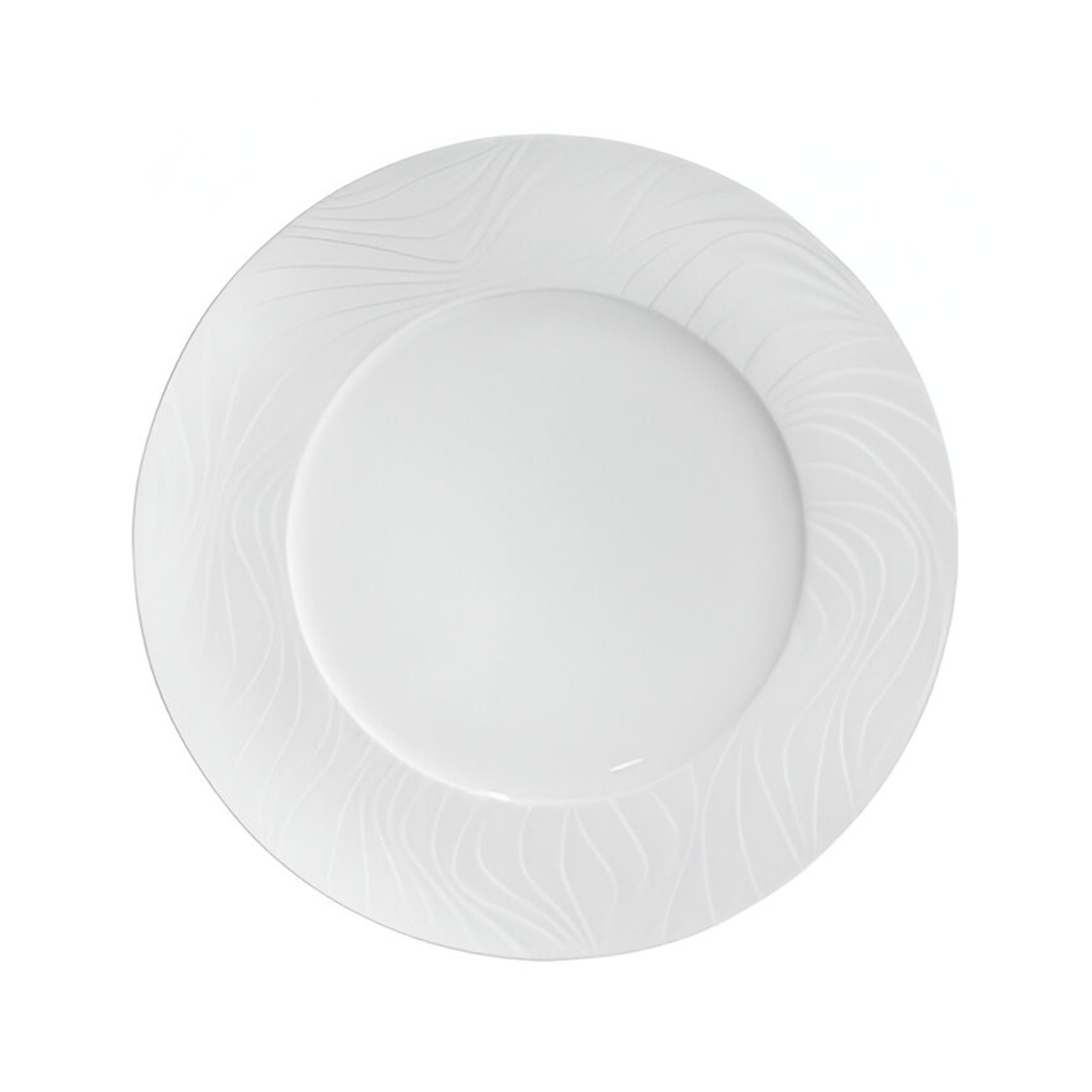 Assiette plate Ø285mm WAVES aile relief Porcelaine Blanc - Henri Julien