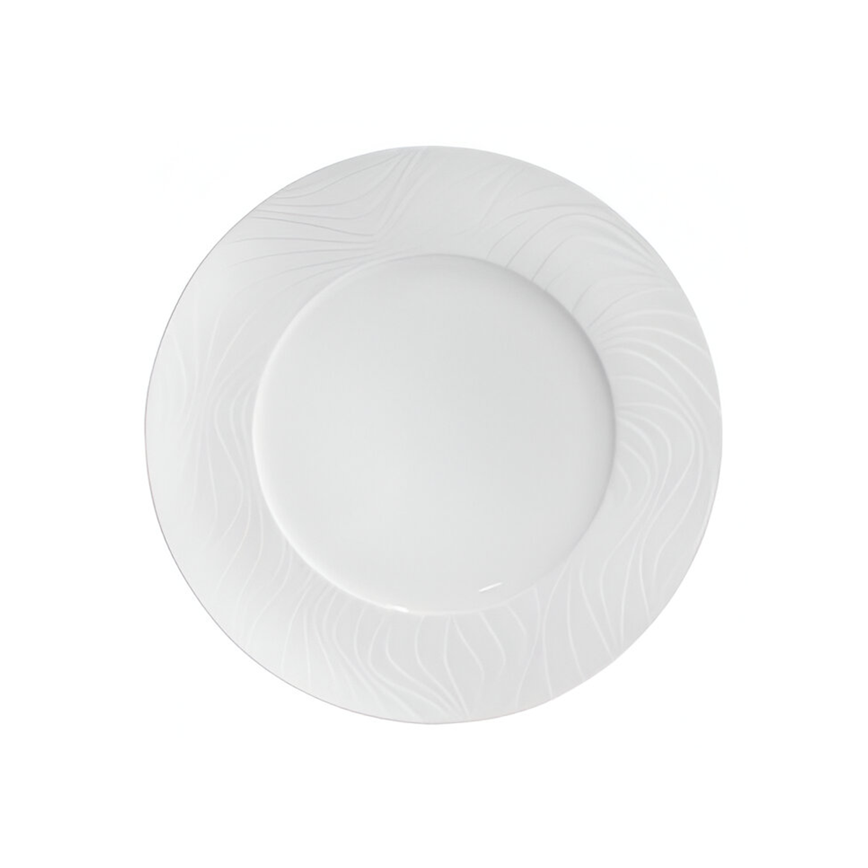 Assiette plate Ø250mm WAVES aile relief Porcelaine Blanc - Henri Julien