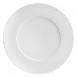 Assiette\u0020Plate\u0020WAVES\u0020aile\u0020relief\u0020\u00D8285mm\u0020Porcelaine\u0020Blanc