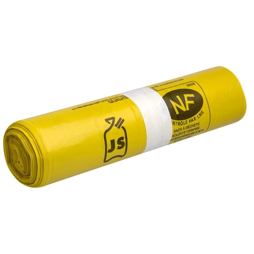 250 Sacs poubelle NF 110L Jaune - Henri Julien