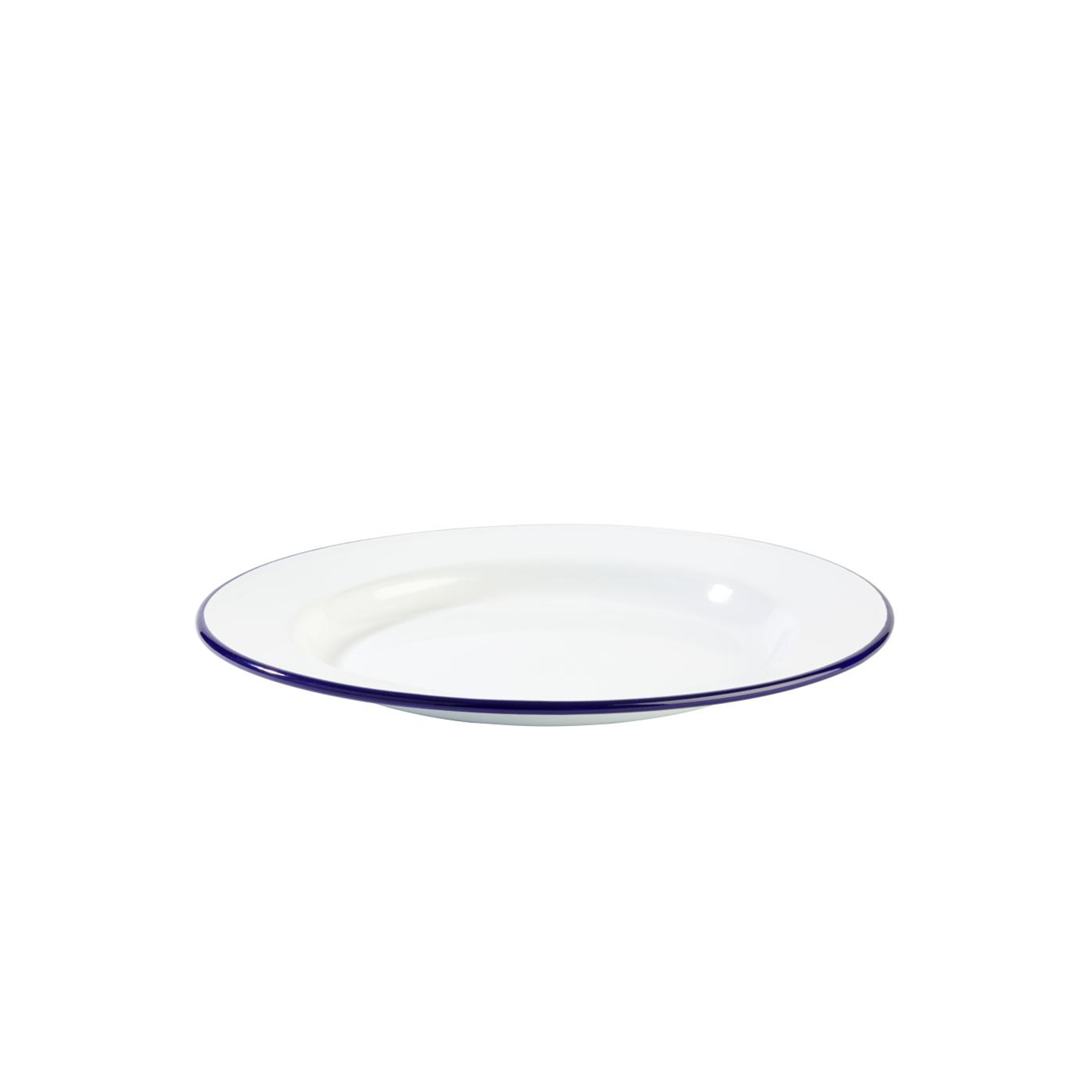 Assiette plate TOLE EMAILLEE Blanc filet Cobalt Ø240mm - APS - Henri Julien