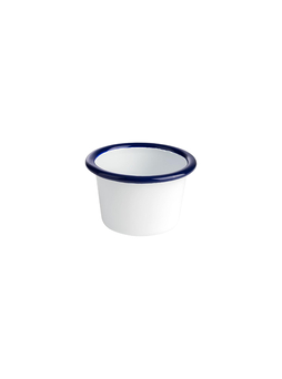 Ramequin 8cl TOLE EMAILLEE Blanc filet Cobalt - APS