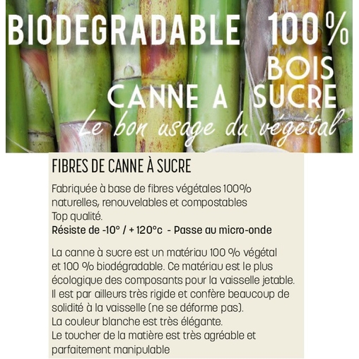 50 Assiettes Carrée 200x200 Biodégradable - Henri Julien