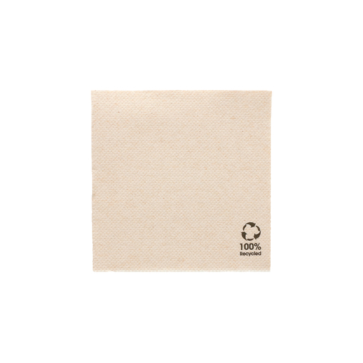 2400 Serviettes Cocktails DOUBLE POINT BIO 20x20 pliage en 4 Naturel - Henri Julien