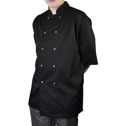 Veste\u0020de\u0020cuisine\u0020manches\u0020courtes\u0020noir\u0020