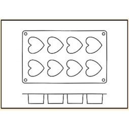 Moule 8 mini Coeurs silicone - Henri Julien