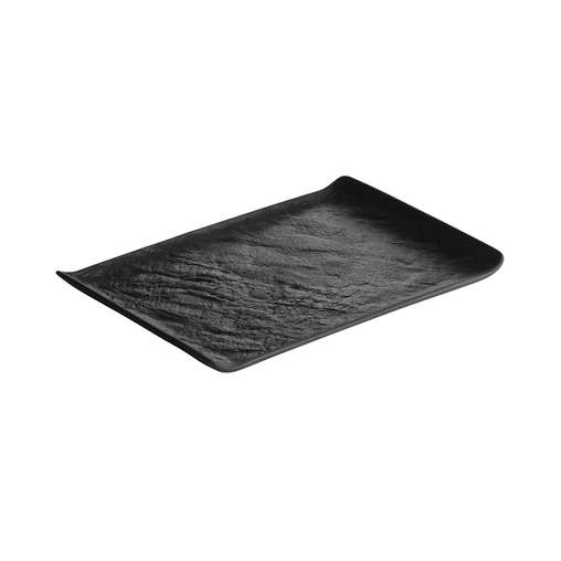 Assiette rectangle LIVELLI BLACK 300x210mm Porcelaine Noir - Henri Julien